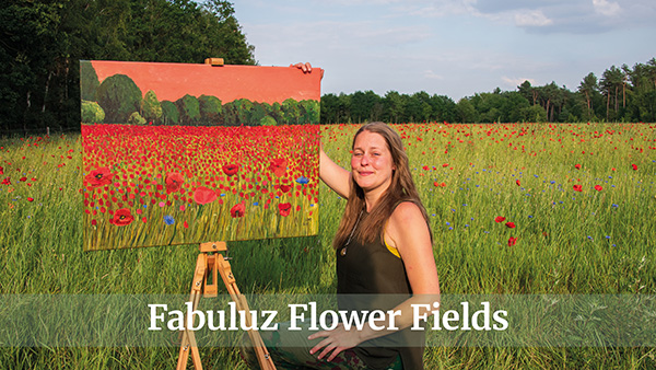 Painting class Fabuluz Flower Fields - Painting with acrylics and inks -Brave Art Academy