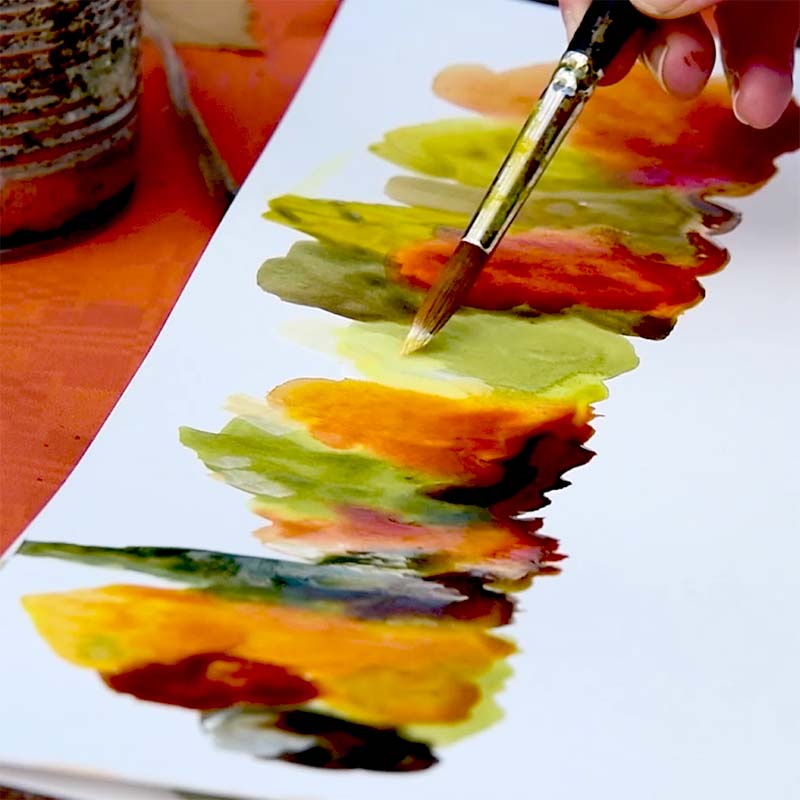 Painting class Trees in the Light - Play with the acrylic inks - Brave Art Academy
